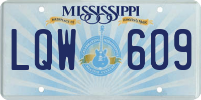 MS license plate LQW609