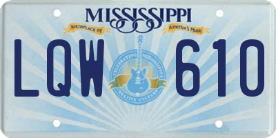MS license plate LQW610