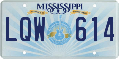 MS license plate LQW614