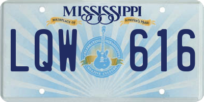 MS license plate LQW616