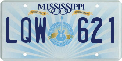 MS license plate LQW621