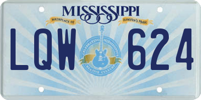 MS license plate LQW624