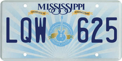 MS license plate LQW625