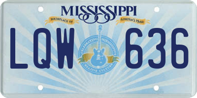 MS license plate LQW636