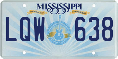 MS license plate LQW638