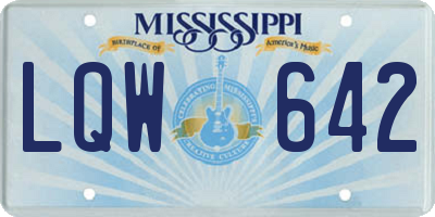 MS license plate LQW642