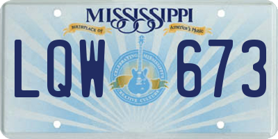 MS license plate LQW673