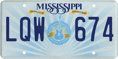 MS license plate LQW674