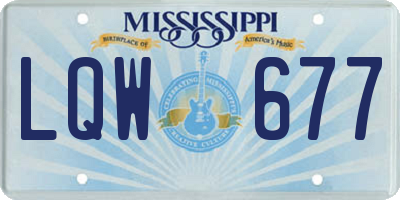 MS license plate LQW677