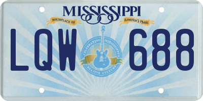 MS license plate LQW688