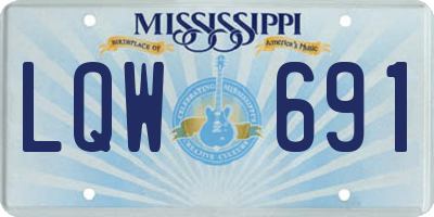 MS license plate LQW691