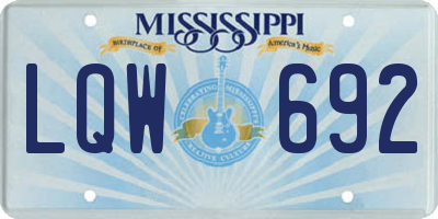 MS license plate LQW692