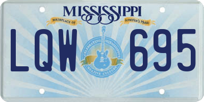 MS license plate LQW695