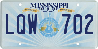 MS license plate LQW702