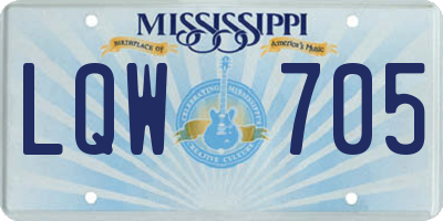 MS license plate LQW705