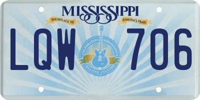 MS license plate LQW706