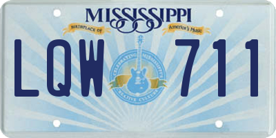 MS license plate LQW711