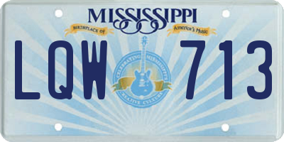 MS license plate LQW713
