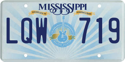MS license plate LQW719