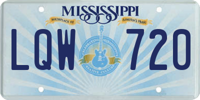 MS license plate LQW720