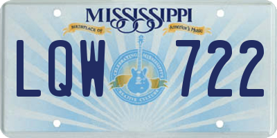MS license plate LQW722