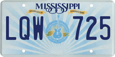 MS license plate LQW725