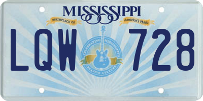MS license plate LQW728