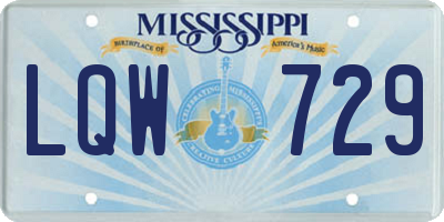 MS license plate LQW729