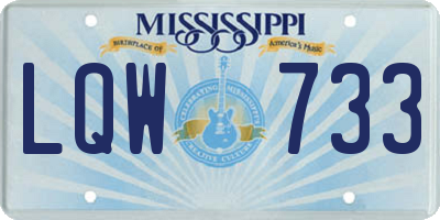 MS license plate LQW733