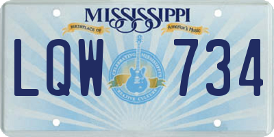 MS license plate LQW734