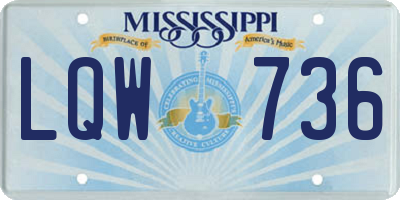 MS license plate LQW736