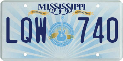 MS license plate LQW740