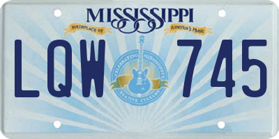 MS license plate LQW745