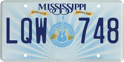 MS license plate LQW748