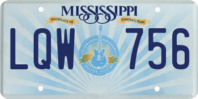 MS license plate LQW756
