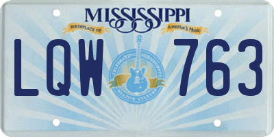 MS license plate LQW763