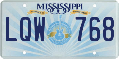 MS license plate LQW768