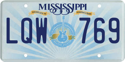 MS license plate LQW769
