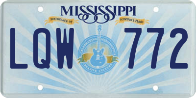 MS license plate LQW772