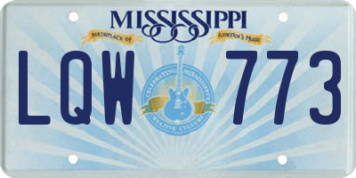 MS license plate LQW773