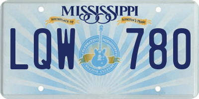MS license plate LQW780