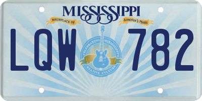 MS license plate LQW782
