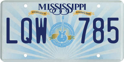 MS license plate LQW785