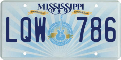 MS license plate LQW786