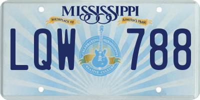 MS license plate LQW788