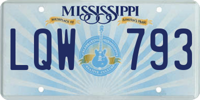 MS license plate LQW793