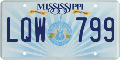 MS license plate LQW799
