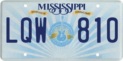 MS license plate LQW810