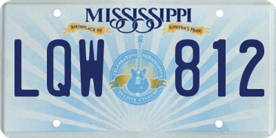 MS license plate LQW812