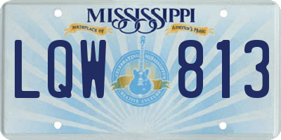 MS license plate LQW813